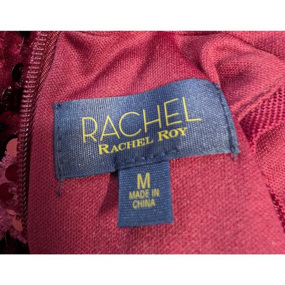 Rachel Roy Harland Velvet Sequin Halter Dress Cabernet Medium NWT - Picture 8 of 11